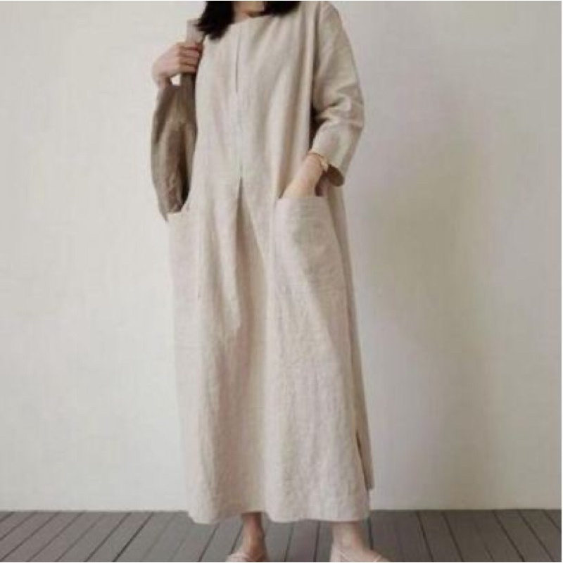 Giảm 50% Đầm Linen nhấn ly