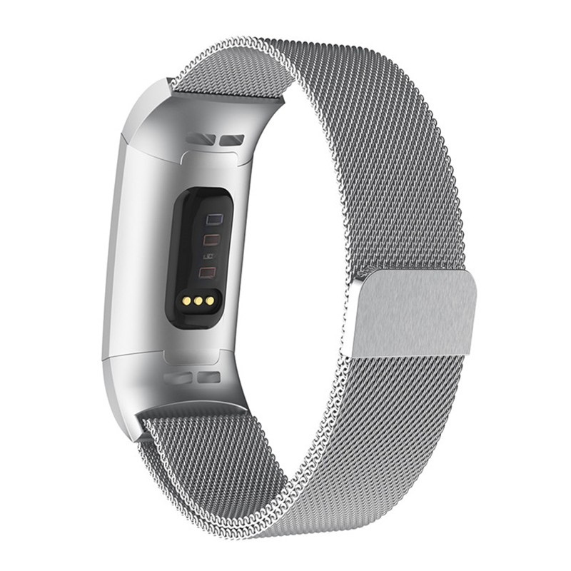 Dây đeo kim loại Milanese Loop cho Fitbit Charge 2 Fitbit Charge 3 Thép không gỉ Vòng đeo tay thay thế dây đeo