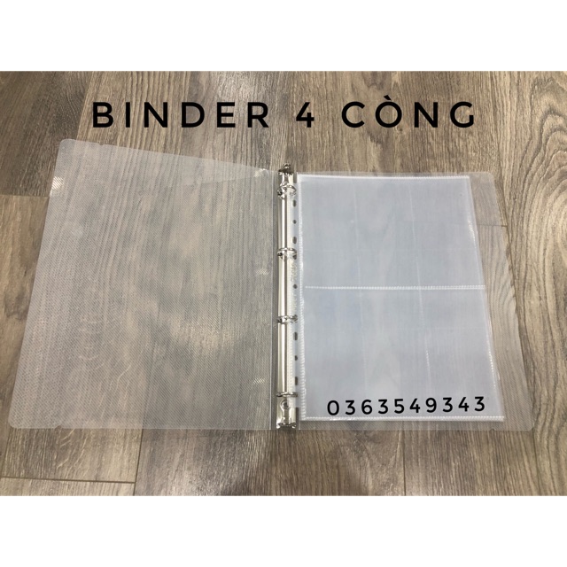 ( có sẵn )Binder 4 còng loại trong xịn, cực kì dày ( k kèm sheet )