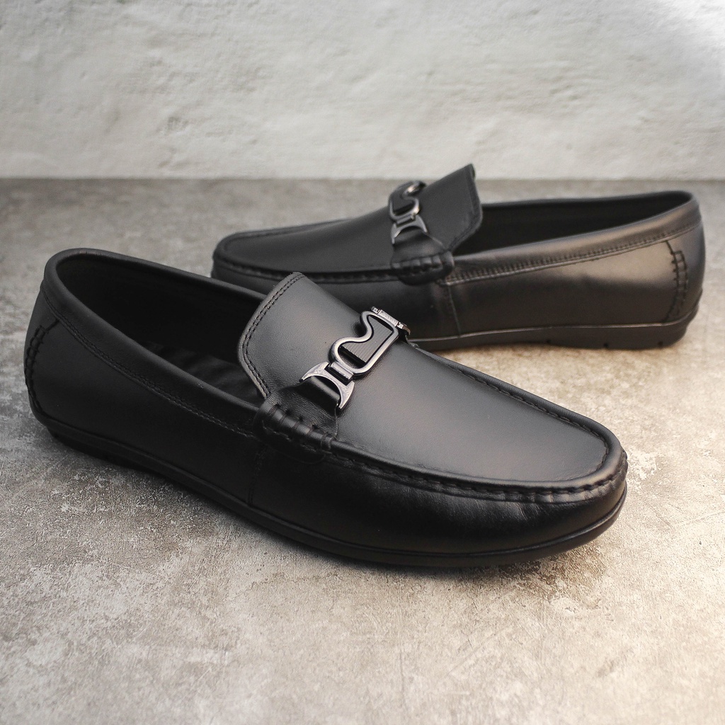Giày lười nam , giày nam da bò cao cấp đế khâu màu đen, chất liệu bền bỉ, đế cao su đi mềm êm chân - Mã sản phẩm: GL22