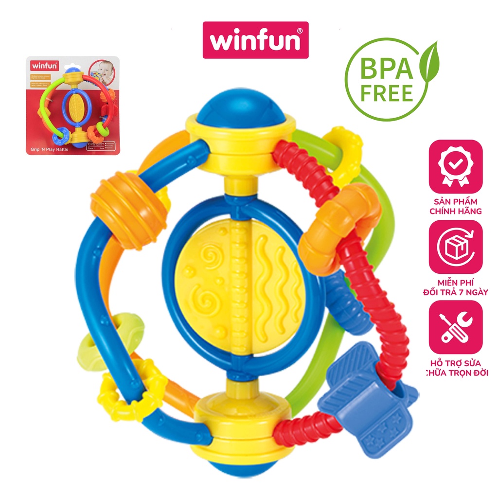 Lục lạc xúc xắc đồ chơi cho bé- luồn hạt rèn luyện vận động Winfun 0233 dành cho bé từ 3 tháng tới 12 tháng