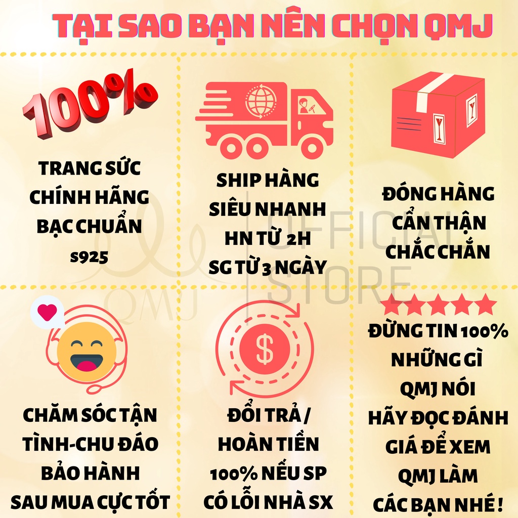 Lắc tay QMJ 3 tim hạnh phúc nạm đá bạc 925 xinh xắn Q166