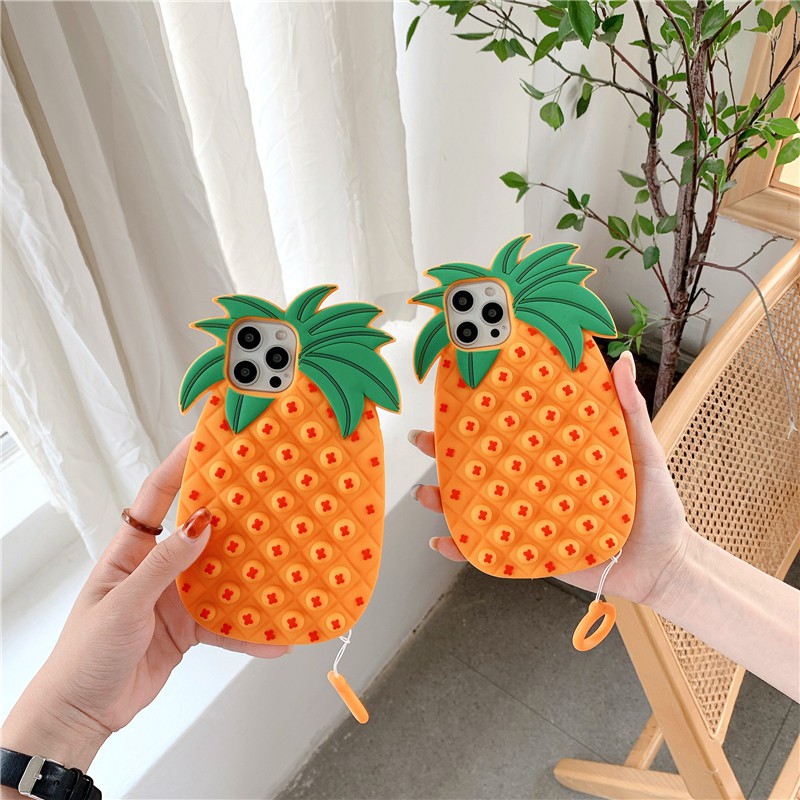iPhone 11 Pro Max / iPhone12 / iPhone X / iPhone 7 Plus / iPhone 8 / iPhone 6 / iPhone 11 decompression pineapple anti-drop mobile phone case silicone soft shell