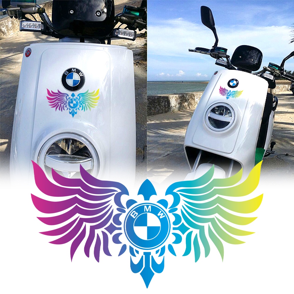 Cánh Sticker Biểu tượng BMW Laser Decal Phụ kiện xe máy Dán xe