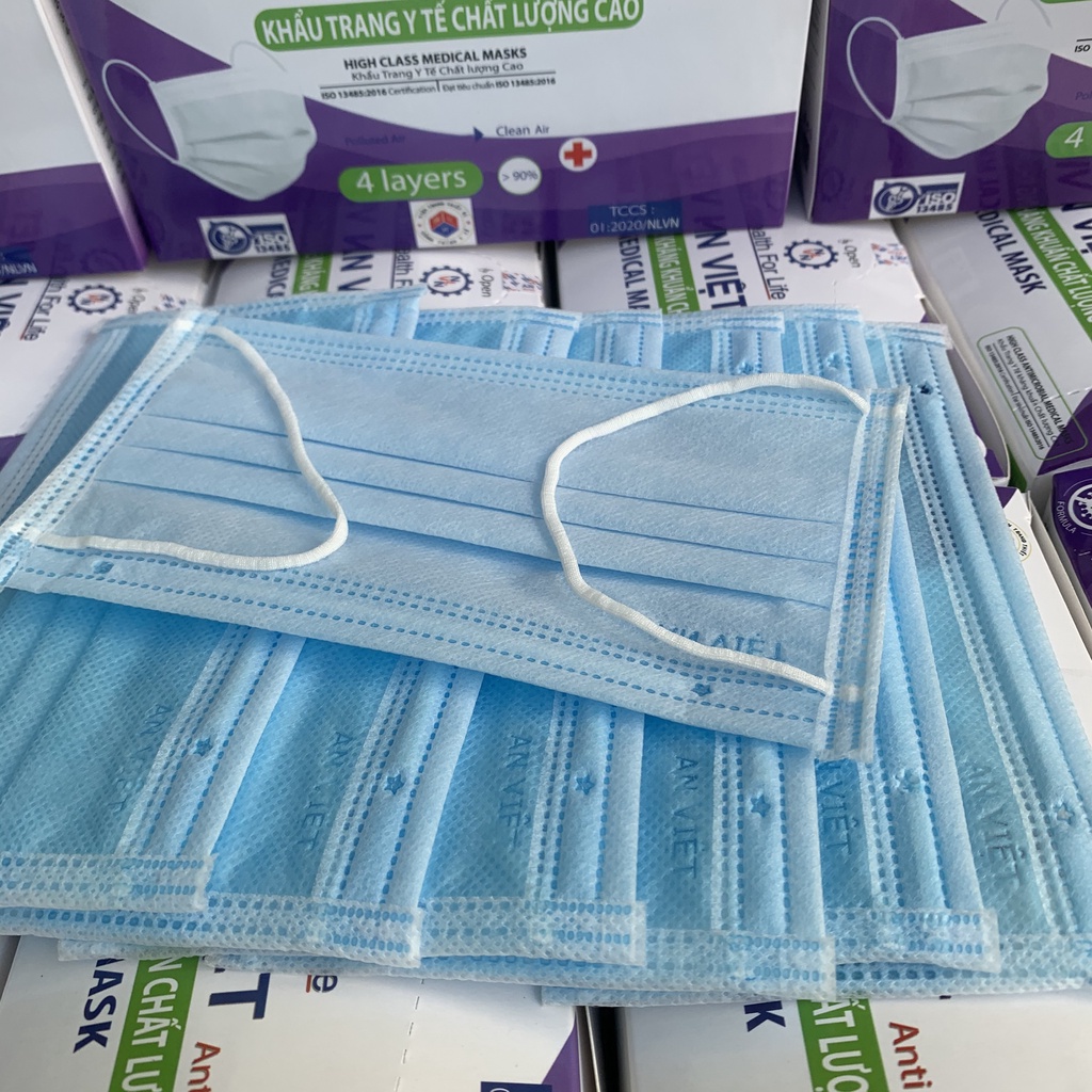 khẩu trang y tế 4 lớp, hộp 50c, có giấy chứng nhận, hàng chất lượng,không đổ lông, kháng khuẩn | BigBuy360 - bigbuy360.vn