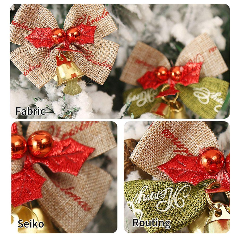 MUVAKO Bộ 5 Nơ Trang Trí Cây Thông Noel Bằng Vải Lanh DIY