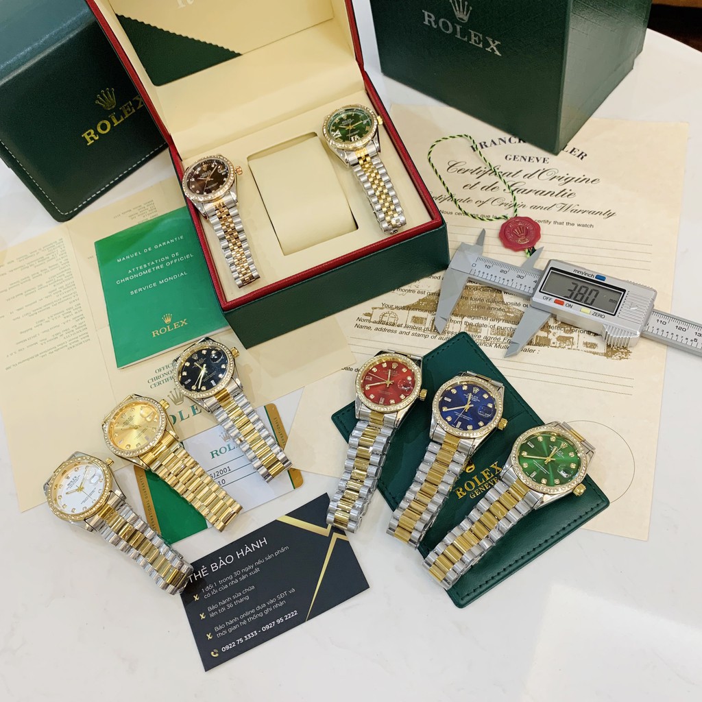 [Fullboxx 1:1] Đồng hồ nam Rolex - viền đá dây kim loại chống nước -rolex Shop