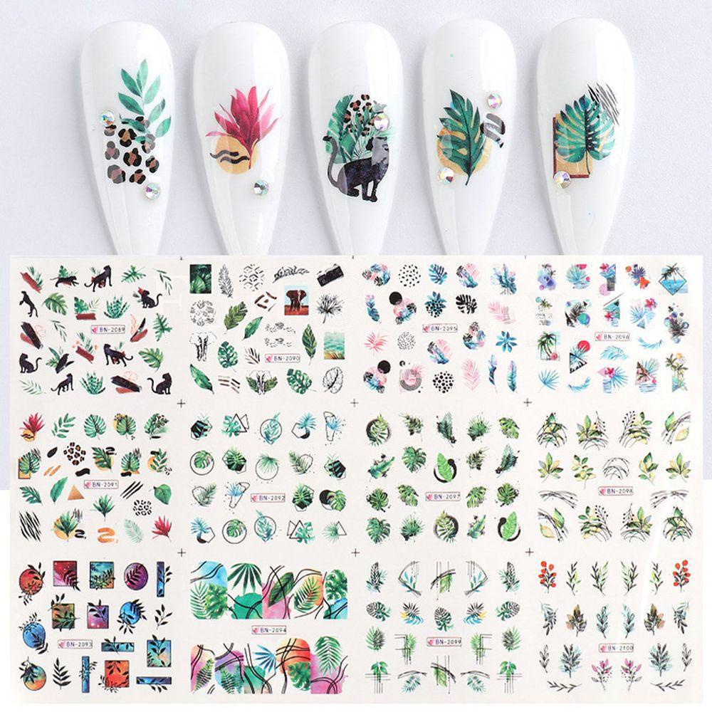 QQMALL Đề Can Nước Hình Hoa Lá / Hoa Hồng / Nở Thời Trang Trang Trí Móng Nghệ Thuật