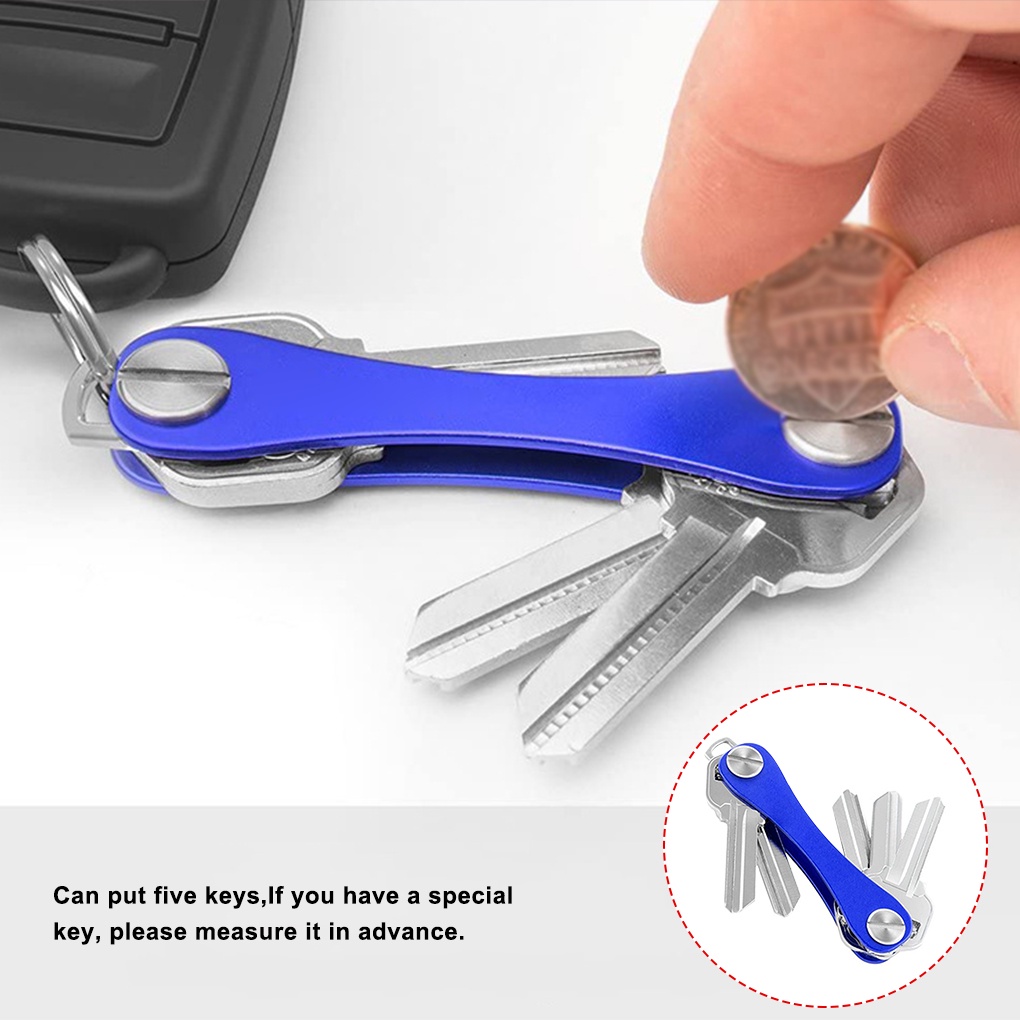 Car Keychain Metal Aluminum Alloy Key Holder Portable Pocket DIY Auto Key Ring Clip