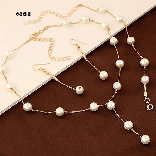 Bộ vòng cổ , vòng tay , khuyên tai đính hạt ngọc trai