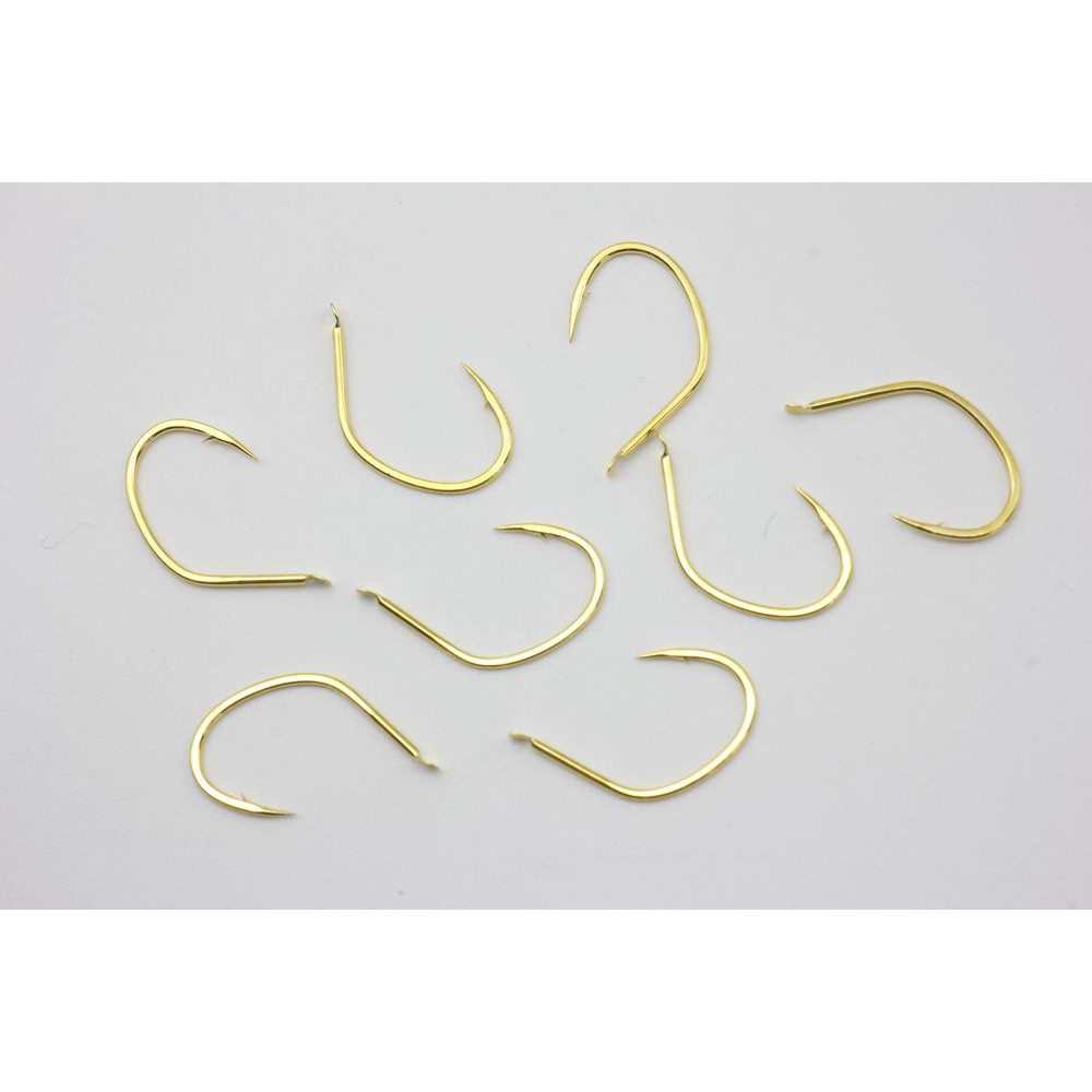 Bộ 30 móc câu cá màu vàng bằng thép carbon cao cấp 6#-12# thiết kế mới lạ siêu sắc bén 2021