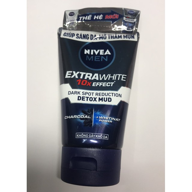 Sữa rửa mặt NIVEA MEN Detox Mud bùn khoáng giúp sáng da & mờ thâm mụn (100g)