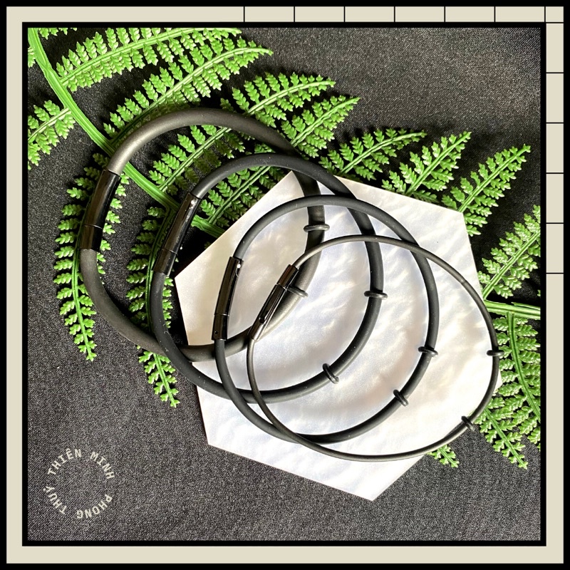 Vòng tay dây đeo charm bằng cao su khoá kim loại cao cấp siêu bền cỡ 2li,3li,4li,5li