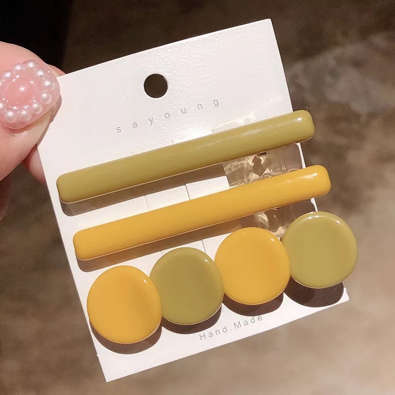 Kẹp Tóc Hình Hạt Đậu Tròn Nhiều Màu Sắc Đơn Giản Thời Trang 2022 Cho Nữ