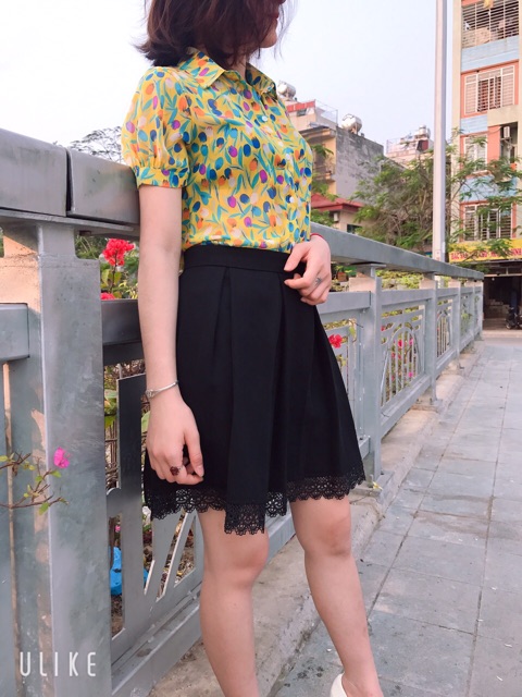 CHÂN VÁY XẾP LY PHA REN ( ảnh tự chụp- có video quay) | BigBuy360 - bigbuy360.vn