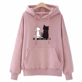 Áo hoodie nữ tay dài dáng rộng phong cách thời trang