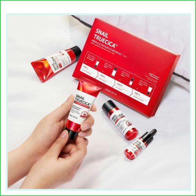 [Set 4 Items] Bộ Dưỡng Phục Hồi, Tái Tạo Da Chiết Xuất Ốc Sên Some By mi Snail Truecica Miracle Repair Star