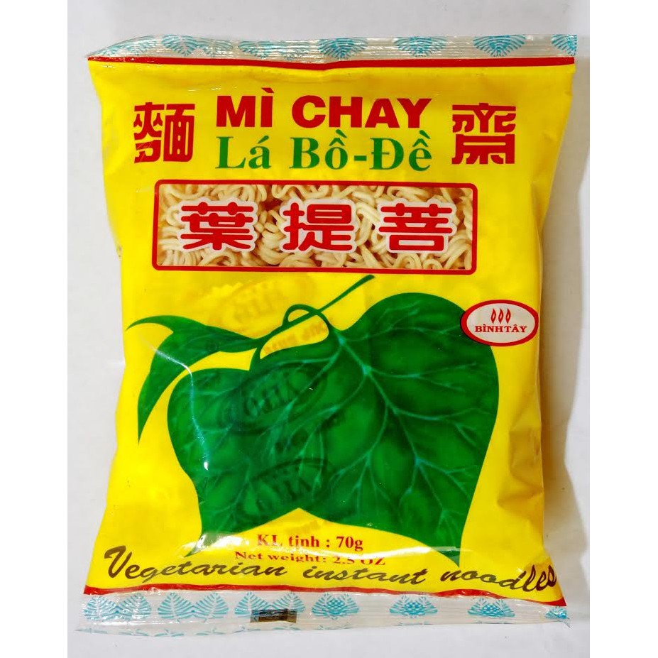 Mì chay lá bồ đề túi  - Vegetarian Instant Noodle "Bohdi Leaf" brand