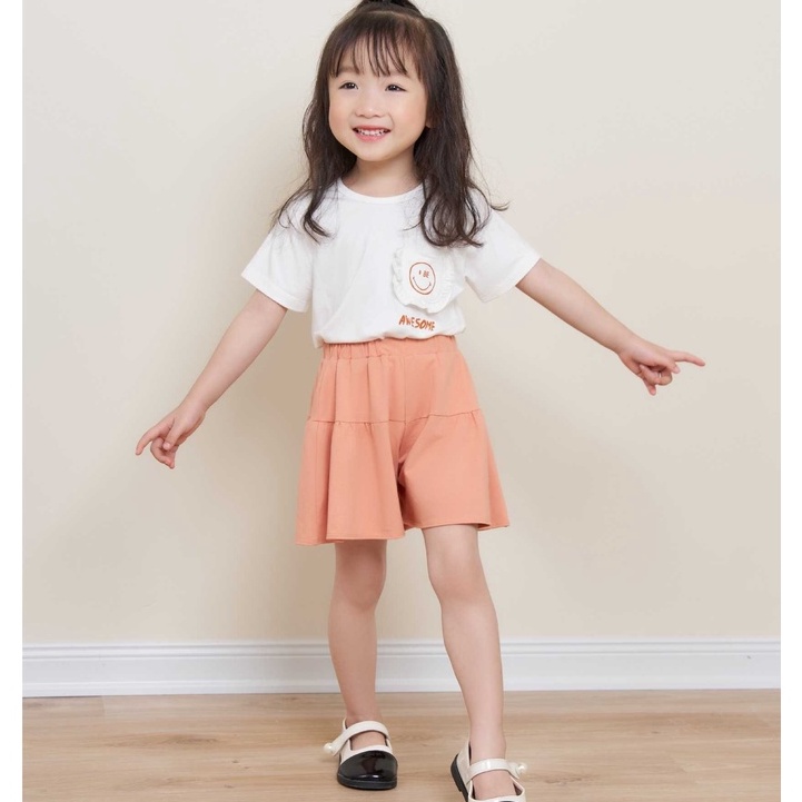 SS12007  Lapomme- Bộ quần áo cộc tay bé gái Lapomme túi bèo
