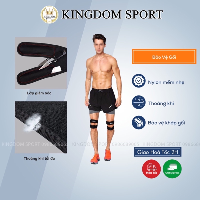 Băng Bảo Vệ Gối Xương Bánh Chè Knee Strap Bản Đôi KINGDOM SPORT