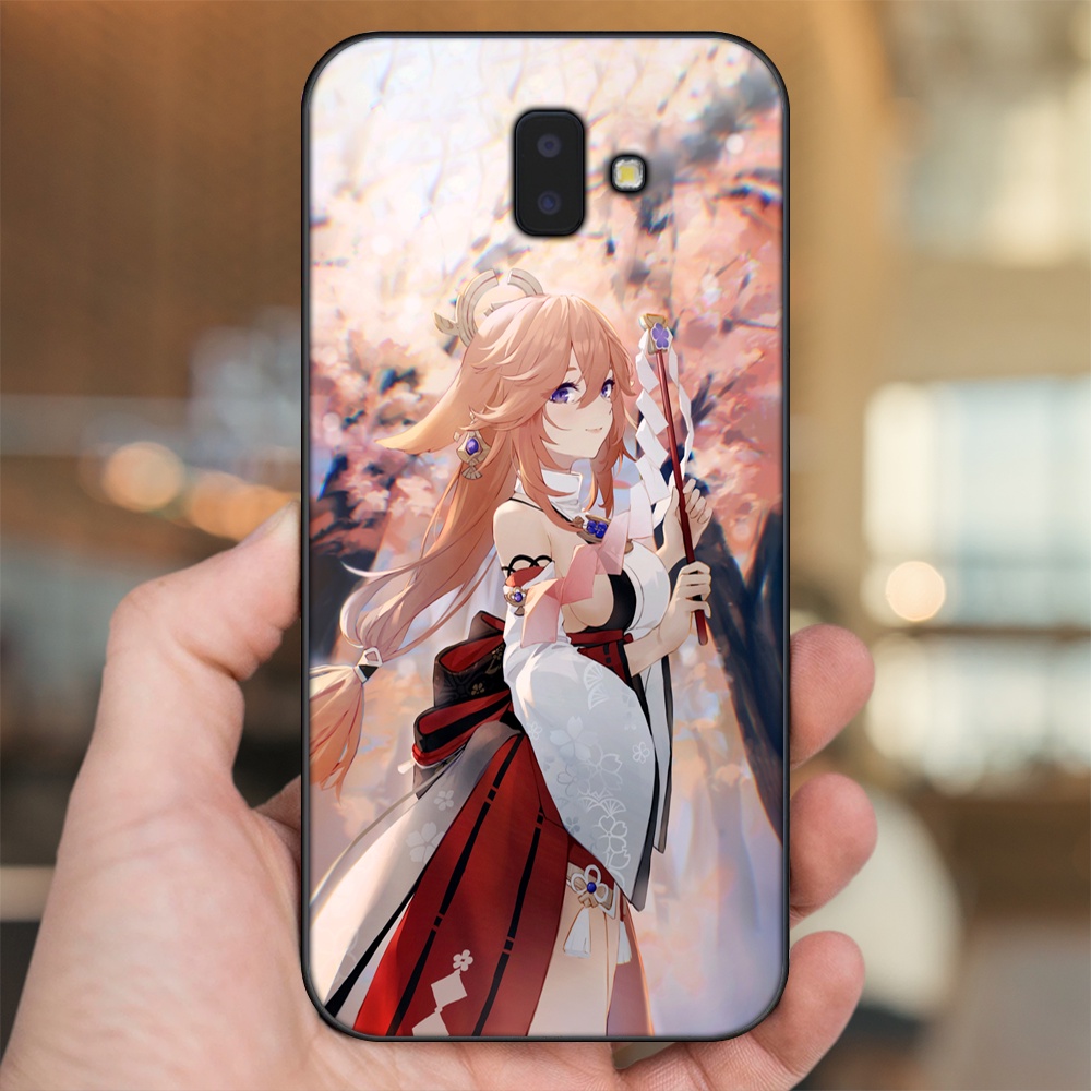 Ốp lưng Samsung J6 Plus viền đen in hình Yae Miko Genshin Impact