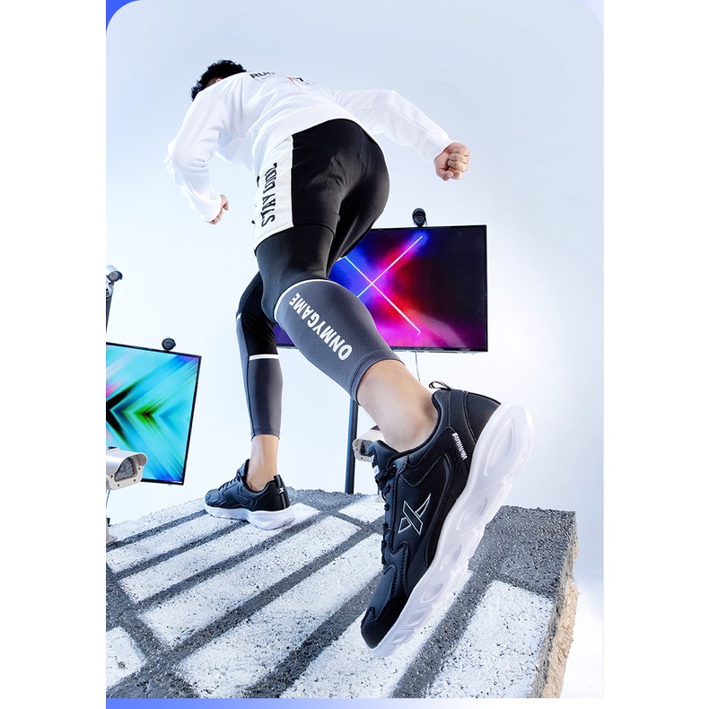 Giày Thể Thao Da Lót Đệm Mềm Mại Thoáng Khí Chống Sốc Thời Trang Nam