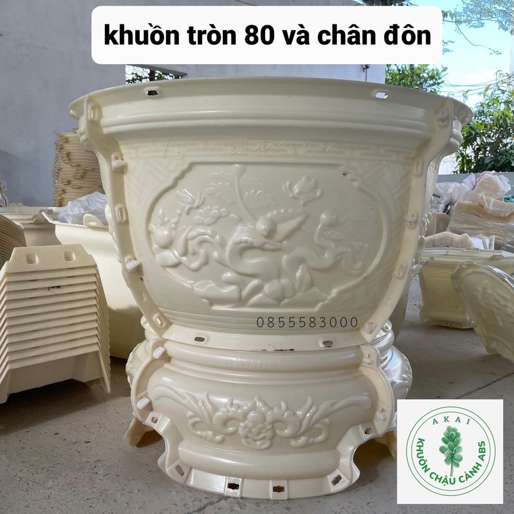 Khuôn đúc chậu cảnh tròn 80 và chân đôn