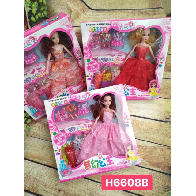 Hộp Đồ Chơi Búp Bê Barbie Thời Trang Có Khớp Xoay Và Phụ Kiện Đi Kèm Dành Cho Bé