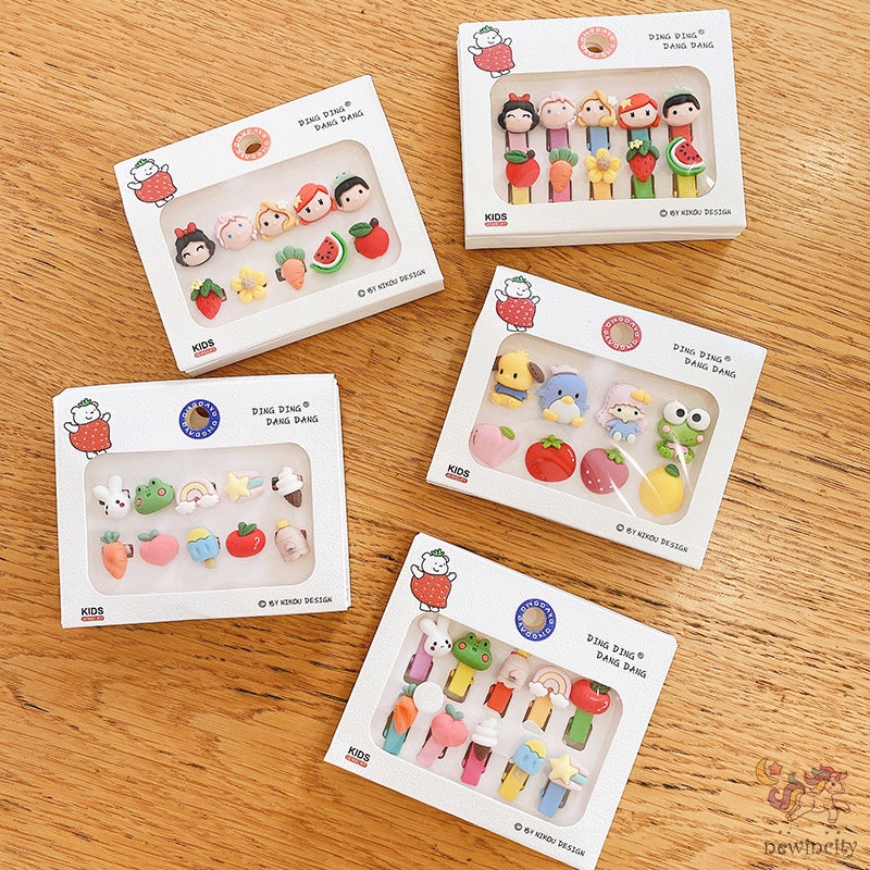 Set 10/ 8 kẹp tóc/ dây buộc tóc hình động vật hoạt hình xinh xắn cho bé gái