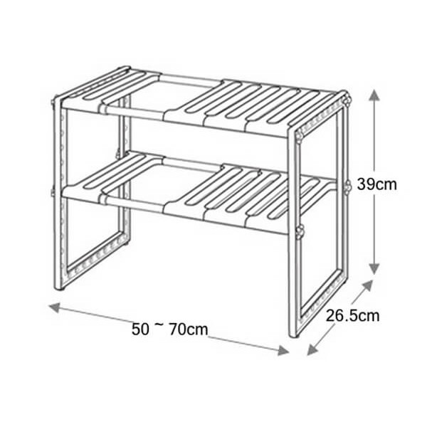 Kệ xếp để đồ cho khu vực dưới bồn rửa chén , nhà tắm - Chất liệu nhựa cao cấp, dễ lắp ráp