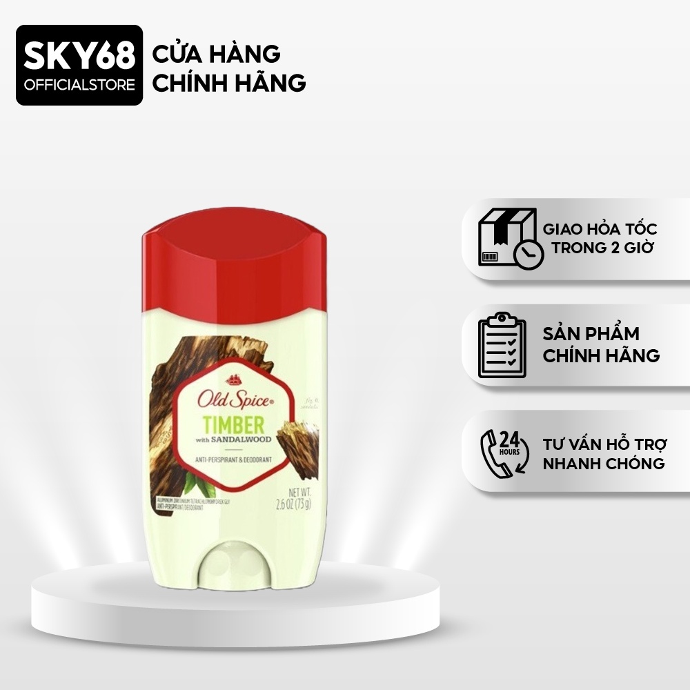 Lăn Khử Mùi Cho Nam Hương Sảng Khoái,Tự Tin Old Spice TIMBER 73g