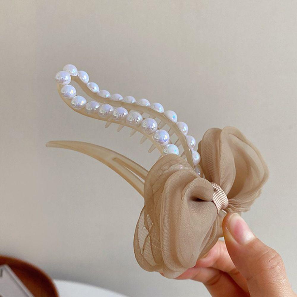 Kẹp Tóc Mỏ Vịt Đính Nơ Kiểu Pháp Xinh Xắn Cho Bạn Gái