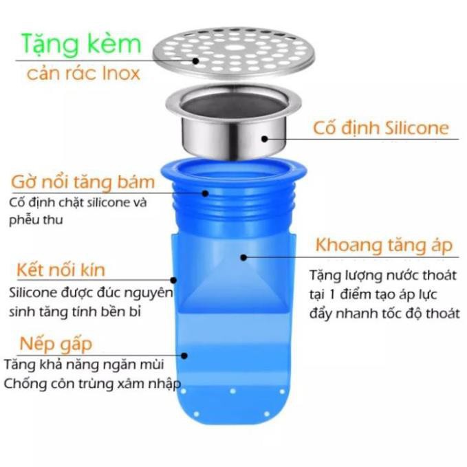 Phễu ngăn mùi hôi từ cống thoát nước, lưới lọc chặn rác, bồn rửa chén, nhà tắm