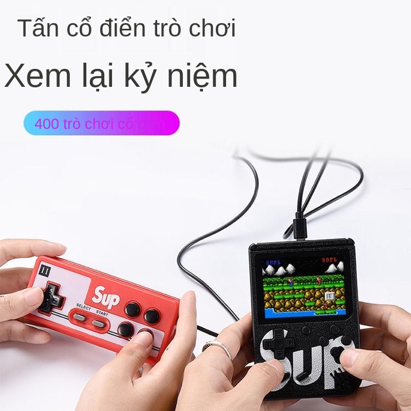❄☸▫Máy chơi game cầm tay mini siêu nhỏ Super Macaron đôi TV kết nối với đồ trẻ em FC triều