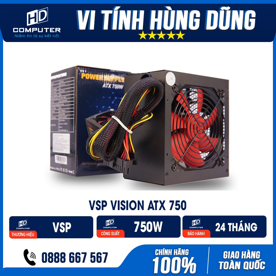 Nguồn máy tính VSP Vision ATX 750 Bảo hành 24 Tháng