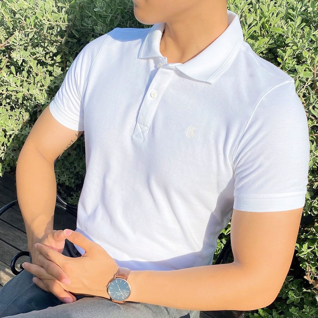 Áo Thun Nam Cao Cấp Polo Cổ Bẻ Trắng White Basic Polo BY COTTON