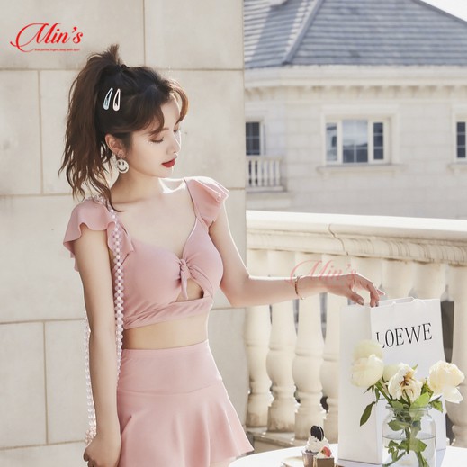 Đồ bơi nữ đi biển 2 mảnh cánh tiên chân váy xòe kèm quần trong MIN hè 2020 | BigBuy360 - bigbuy360.vn