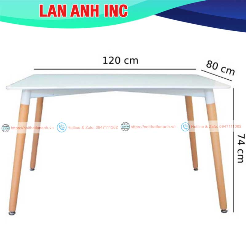 Bộ bàn ăn 4 ghế nhập khẩu eames hiện đại đẹp giá rẻ LA-BBA05