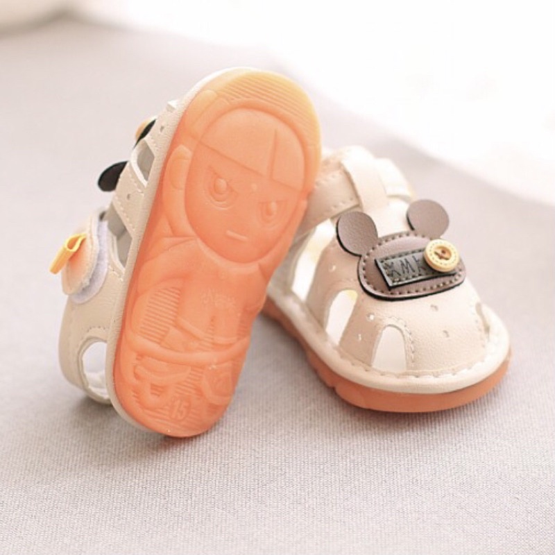 Dép Sandal Tập Đi Bé Trai Bé Gái, Đế Mềm, Đế Chống Trượt, Có Còi Mã XMK103