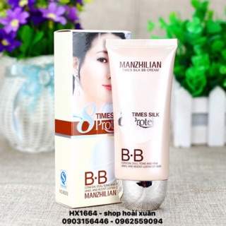 Kem nền BB cream collagen MANZHILIAN 8 time silk protein làm trắng da tinh chất tơ tằm - HX1664