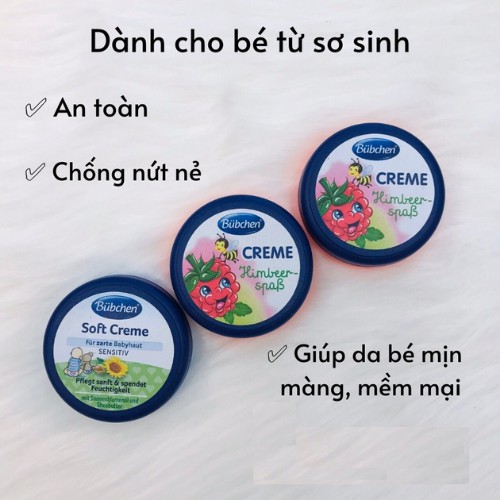 Kem Nẻ cho bé Bubchen Soft Creme Đức 20ml Cho bé từ sơ sinh dưỡng ẩm ngăn nẻ làm lành da bị tổn thương giúp da mịn màng