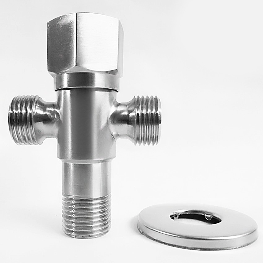 Van T cầu inox 304 giảm áp 2 nhánh nước ra