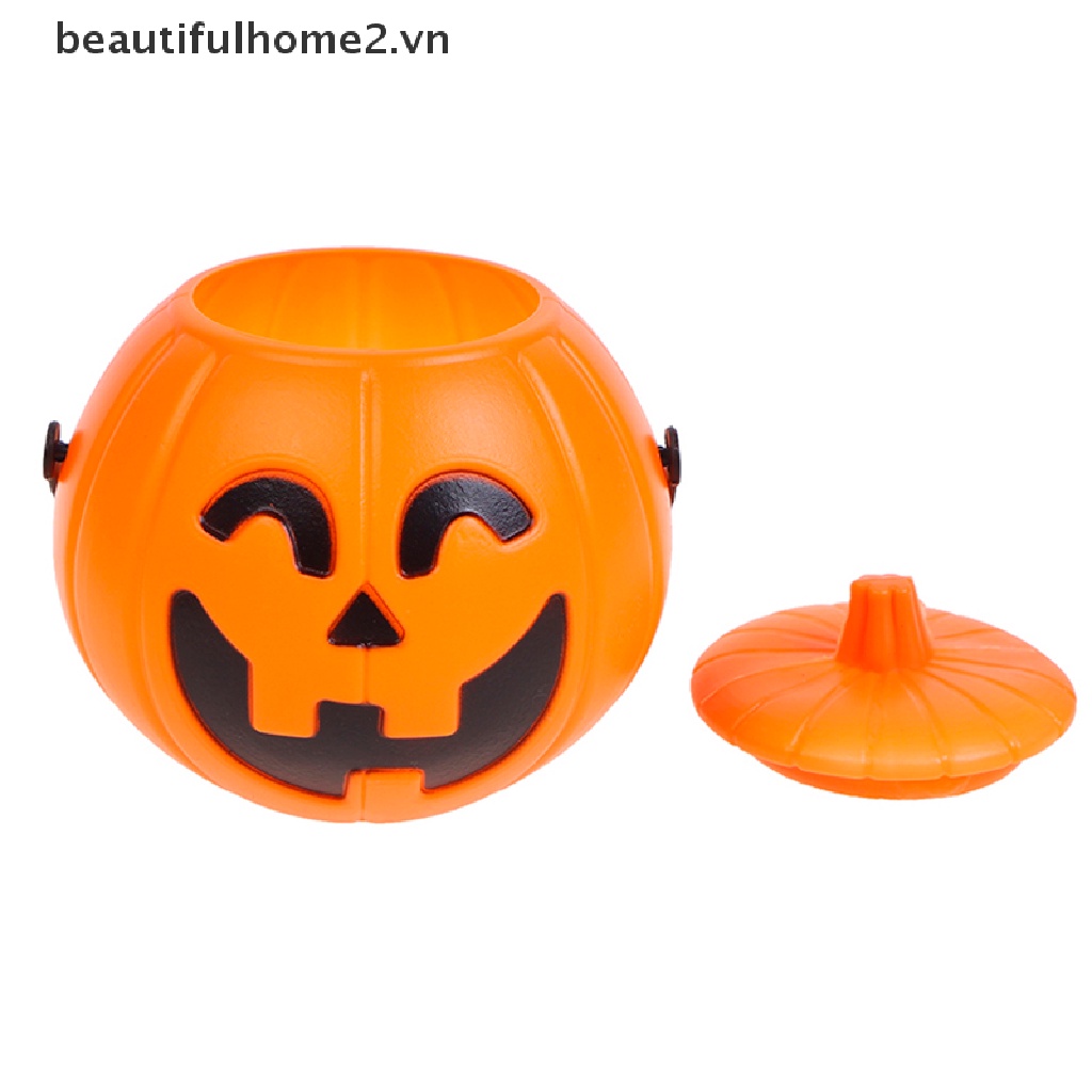 Xô Nhựa Đựng Kẹo Hình Bí Ngô Phong Cách Halloween Độc Đáo