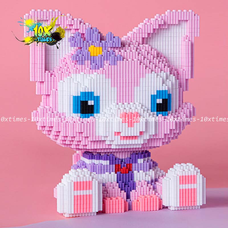 (size 32cm) mô hình lắp ráp 3d cáo hồng Tina Bell dễ thương cute quà tặng sinh nhật bạn gái, đồ decor