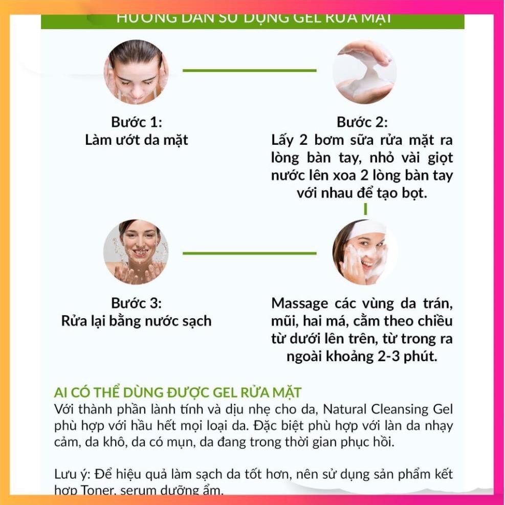 [ Hàng Chính Hãng ] Gel Rửa Mặt Natural Cleansing Gel An Toàn Cho Mọi Loại Da | BigBuy360 - bigbuy360.vn