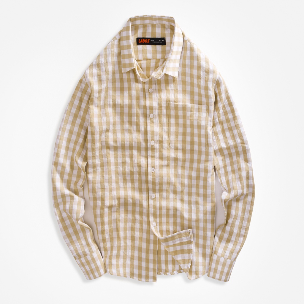 Áo caro nam cao cấp dài tay LADOS-8058, chất caro cotton mềm,đẹp