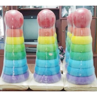  Đồ chơi tháp cầu vồng gỗ size bé