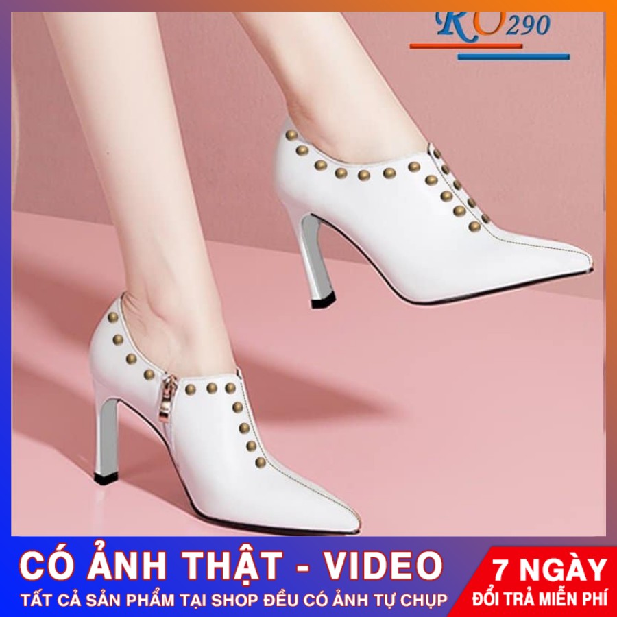 [ẢNH THẬT - FREE SHIP] Giày boots nữ cổ thấp cao cấp ROSATA RO290 - HÀNG VIỆT NAM - BKSTORE