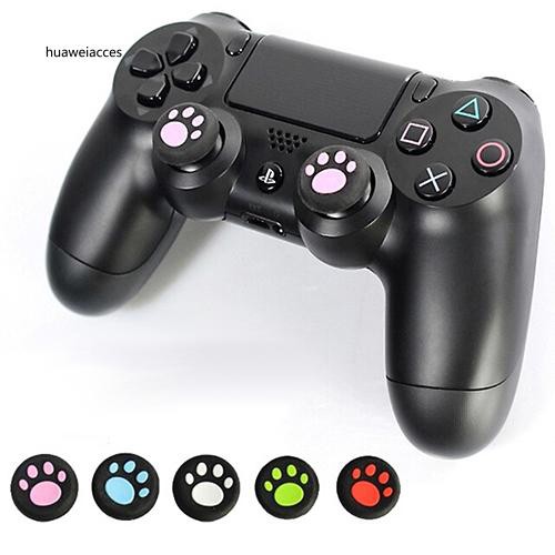 Set 2 nắp silicon hình mèo dễ thương cho nút bấm tay cầm chơi game PS3 PS4 Xbox One / 360