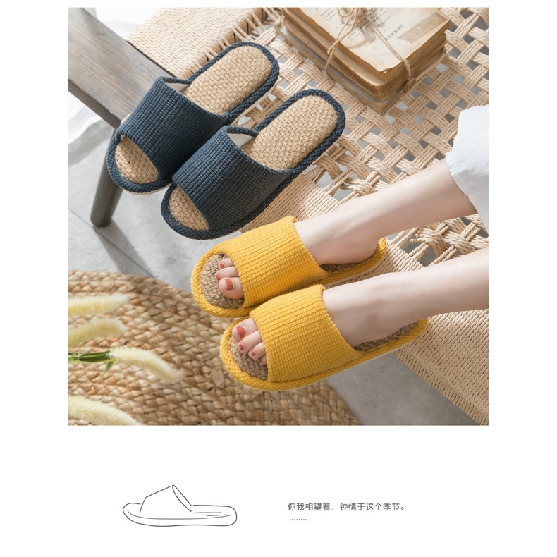 New summer linen indoor couple slippers cotton linen home opening slippers for men and women